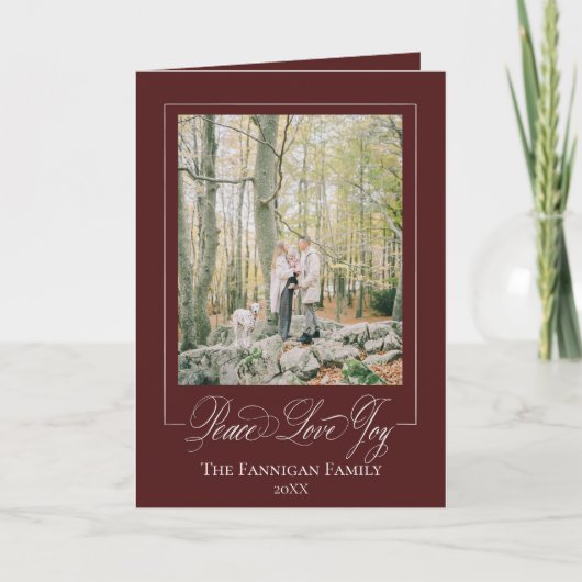 Peace Liebe Joy Elegante Karte (Vorderseite)