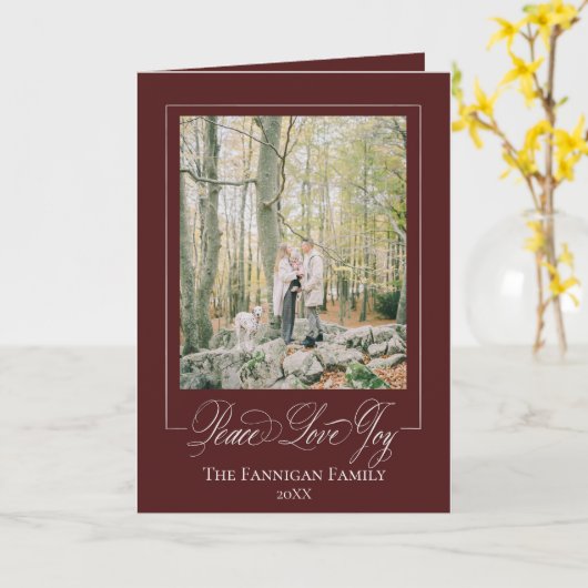 Peace Liebe Joy Elegante Karte (Gelbe Blume)