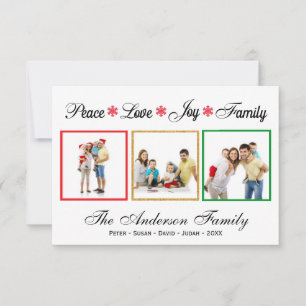 Peace Liebe Joy Family - 3x5 Ferienkarte Einladung