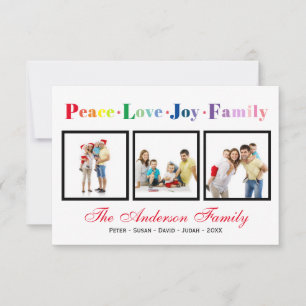 Peace Liebe Joy Family - 3x5 Weihnachtskarte Einladung