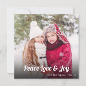 Peace Liebe Joy Family Foto Weihnachtskarte Feiertagskarte (Vorderseite)