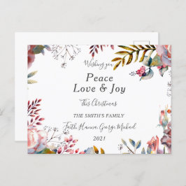 Peace Liebe Joy Family Frohe Weihnachts-Postkarte Postkarte