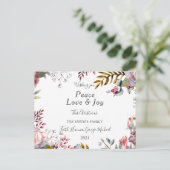 Peace Liebe Joy Family Frohe Weihnachts-Postkarte Postkarte (Stehend Vorderseite)