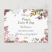 Peace Liebe Joy Family Frohe Weihnachts-Postkarte Postkarte (Vorderseite)