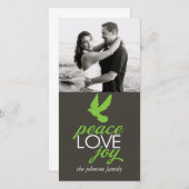 Peace Liebe Joy Feiertagskarte (Vorne/Hinten)