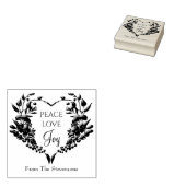 Peace Liebe Joy Floral Christmas Gummistempel (Stempel)