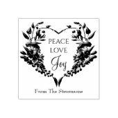 Peace Liebe Joy Floral Christmas Gummistempel (Prägung)