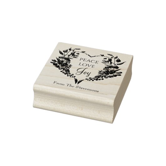 Peace Liebe Joy Floral Christmas Gummistempel (Stempel)