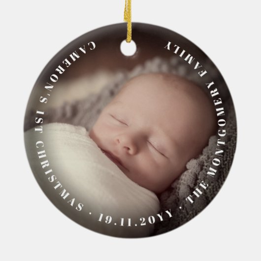 Peace Liebe & Joy Foliage Deko Frame Foto Holiday Keramikornament (Hinten)