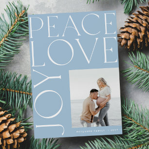 Peace Liebe Joy Foto blauer Weihnachten