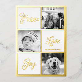 Peace Liebe joy Foto Christmas real Folien Feiertagskarte