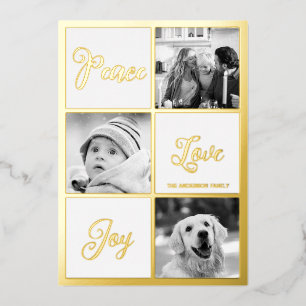 Peace Liebe joy Foto Christmas real Folien Feiertagskarte