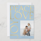 Peace Liebe Joy Foto Goldtypografie Weihnachten (Vorderseite)