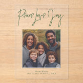 "Peace Liebe Joy" Foto Holiday Acryleinladungen (Vorderseite)