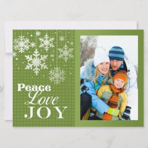 Peace Liebe Joy Foto Weihnachts-Flachkarte Feiertagskarte