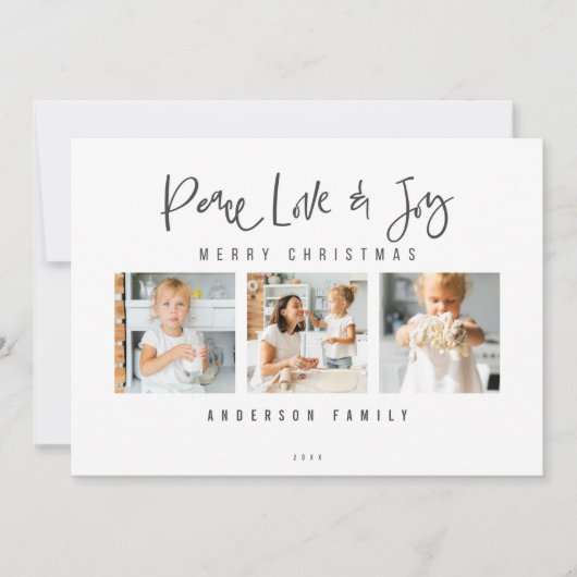 Peace Liebe & Joy Frohe Weihnachten Foto (Vorderseite)