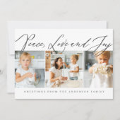 Peace Liebe & Joy Frohe Weihnachten Modernes Chic  (Vorderseite)