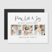 Peace Liebe & Joy Frohe Weihnachtsfoto Collage Magnetkarte (Vorne/Hinten)