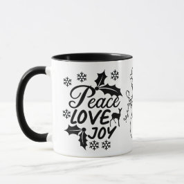 Peace Liebe Joy Funny Holiday Tasse