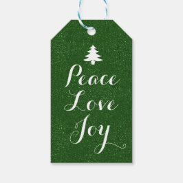 Peace Liebe Joy Green Glitzer Geschenkanhänger