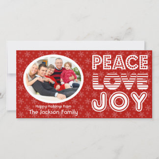 Peace Liebe Joy Happy Holidays Feiertagskarte