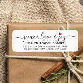 Peace Liebe Joy Heart Christmas Rücksendeadresse