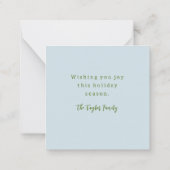 Peace Liebe Joy Holiday Pine Greenery Mitteilungskarte (Rückseite)