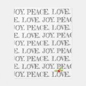 PEACE LIEBE JOY Holly Christmas Typografy Festival Fleecedecke (Vorderseite)