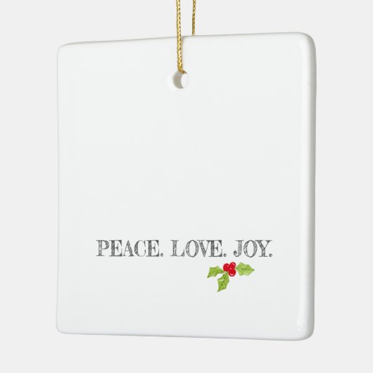 Peace Liebe Joy Holly Frohe Christmas Modernes Fot Keramikornament (Links)