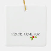 Peace Liebe Joy Holly Frohe Christmas Modernes Fot Keramikornament (Vorderseite)