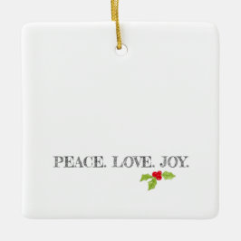 Peace Liebe Joy Holly Frohe Christmas Modernes Fot Keramikornament