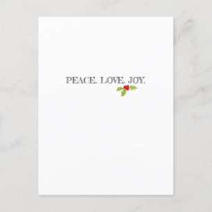 Peace Liebe Joy Holly Frohe Weihnachtsfeiertag Feiertagspostkarte