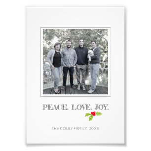 Peace Liebe Joy Holly Merry Christmas Einzigartig Fotodruck