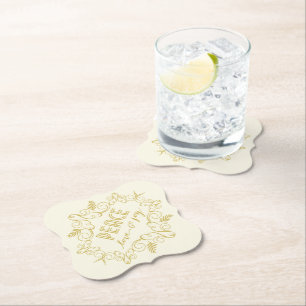 Peace Liebe Joy Ivory Festive Foliage Vintager Dek Untersetzer