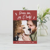 Peace Liebe Joy Leckereien Dog Weihnachten Foto (Stehend Vorderseite)