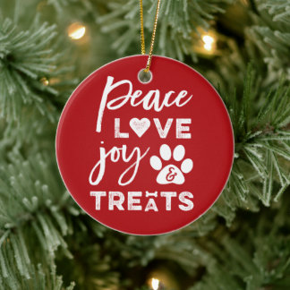 Peace Liebe Joy Leckereien Hund Lover Foto Funny P Keramik Ornament