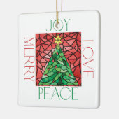 Peace Liebe Joy Merry Foto Ornament (Links)