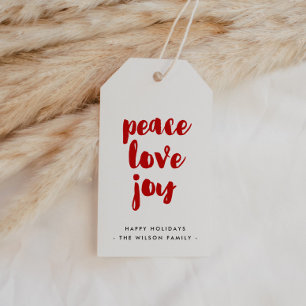 Peace Liebe Joy Modern Holiday Geschenkanhänger