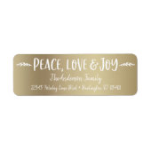 Peace Liebe Joy Modern Typografy Gold Individuelle (Vorne)