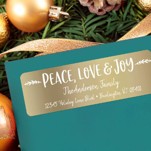 Peace Liebe Joy Modern Typografy Gold Individuelle