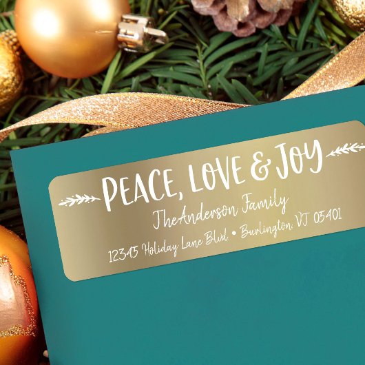 Peace Liebe Joy Modern Typografy Gold Individuelle