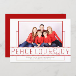 Peace Liebe Joy | Modernes Minimalistisches Foto Feiertagskarte