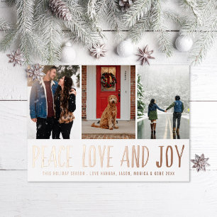 Peace Liebe Joy Multi-Foto Folien Feiertagskarte