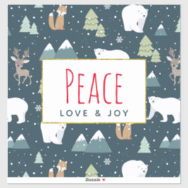 Peace Liebe & Joy Niedliche Weihnachtsmänner Muste Aufkleber
