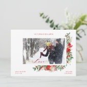 Peace Liebe Joy Poinsettias Garland Foto Wedding (Stehend Vorderseite)