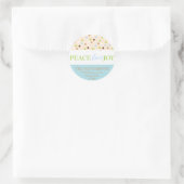 Peace Liebe Joy Polka Dots in Blue Runder Aufkleber (Tasche)