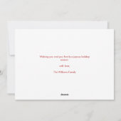 Peace Liebe Joy Red White Feiertagskarte (Rückseite)