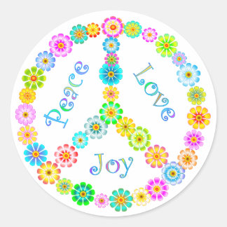 Peace Liebe Joy Runder Aufkleber
