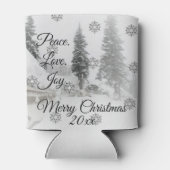 Peace Liebe Joy | Schwarz-Weiß-Schneefälle Dosenkühler (Rückseite)