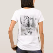 Peace Liebe Joy | Schwarz-Weiß-Schneefälle T-Shirt (Rückseite)